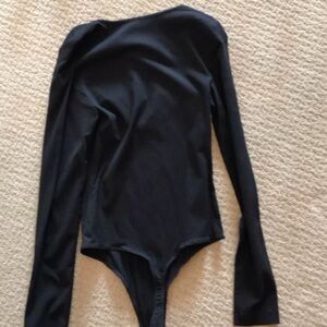 Free People Black Long Sleeve Bodysuit